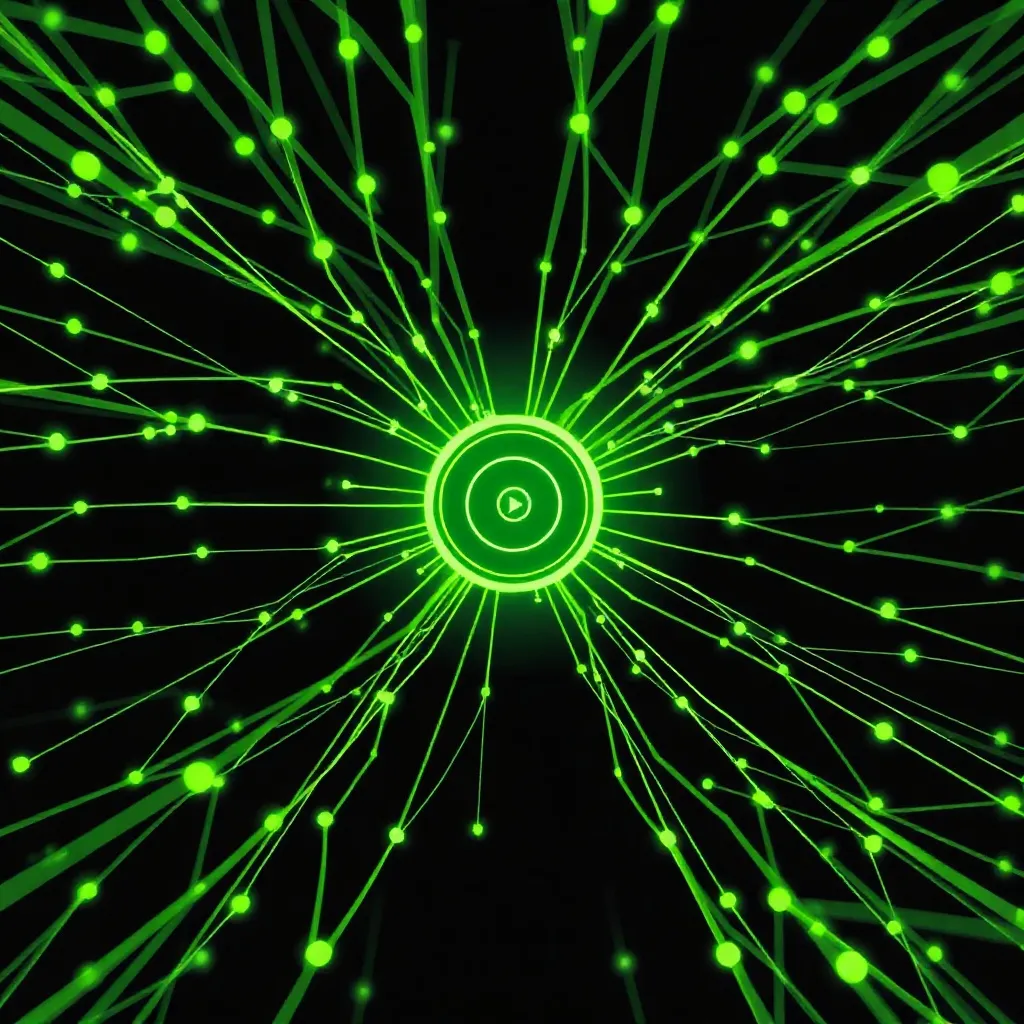 Abstract technical visualization of neural network paths div