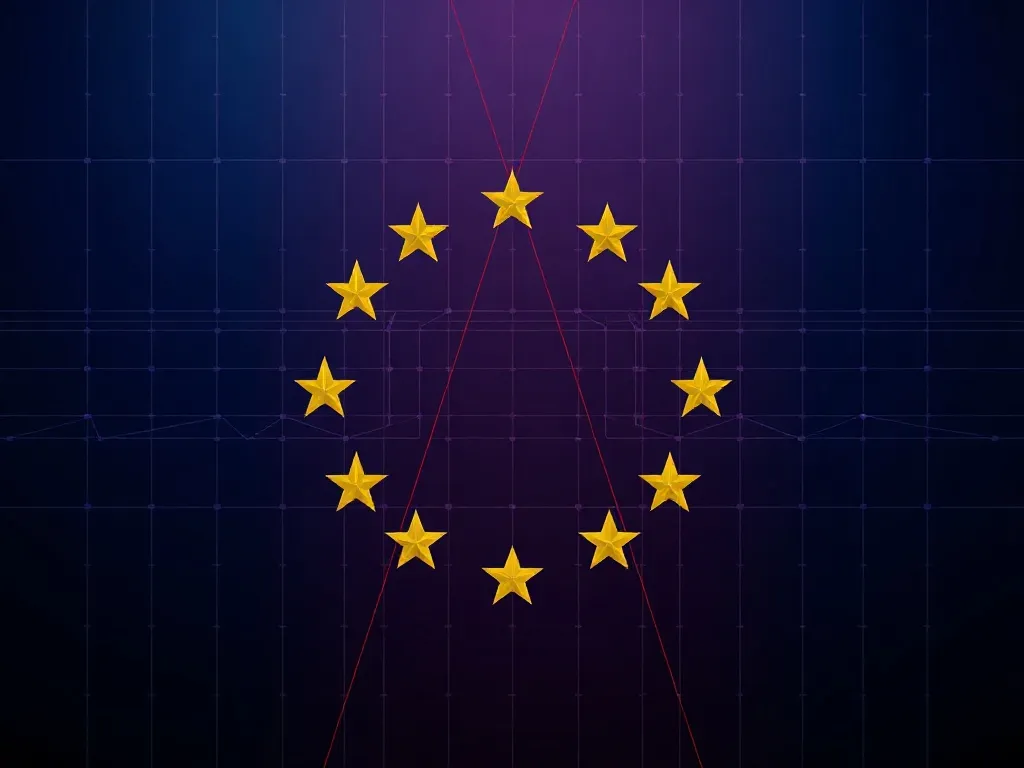 Abstract geometric representation of European Union flag col