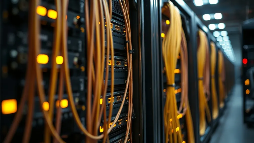Detailed industrial view of a high-performance computing dat